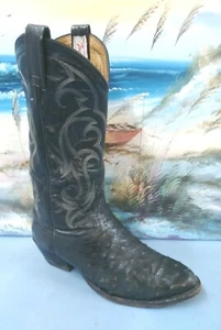 Tony Lama Botas Vaqueras Piel Avestruz Mujer Talla 6.5 Cuero Negro CB1051 - Imagen 1 de 11