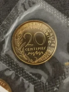20 CENTIMES MARIANNE 1969 FDC ISSUE DU COFFRET / UNC FRANCE - Picture 1 of 3