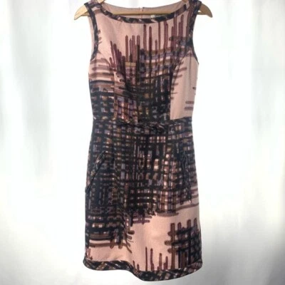 Beth Bowley Sleeveless Cotton Silk Printed Sheath Dress in Pink Black Size 2 - Image 1 of 4