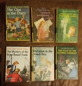 Six Yellow Spine Nancy Drew Mystery Books by Carolyn Keene. Nice - Picture 1 of 12