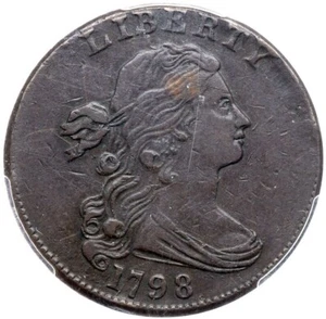 1798 S-172 R-2 PCGS XF 40 Sm 8 Draped Bust Large Cent Coin 1c - Picture 1 of 3