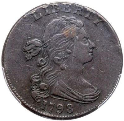 1798 S-172 R-2 PCGS XF 40 Sm 8 Draped Bust Large Cent Coin 1c - Image 1 of 3