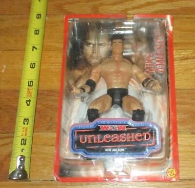 2001 WCW Marvel Toy Biz Mike Awesome Unleashed Wrestling figure WWE small Box - Image 1 of 4