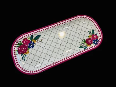 "Plato ovalado flores de cerezo melamina mujer pionera 17"" NUEVO Foto 1 de 4