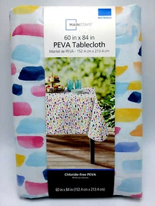 Mainstays 60" x 84" PEVA Tablecloth Rectangle Vinyl Picnic Multicolor - Picture 1 of 3