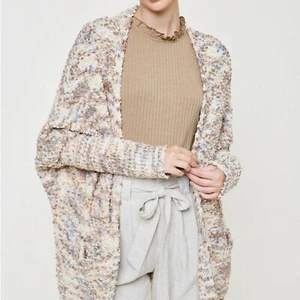 Hayden Dolman Sleeve Cardigan Sweater SZ M/L cappuccino neutral chenille pockets - Picture 1 of 6