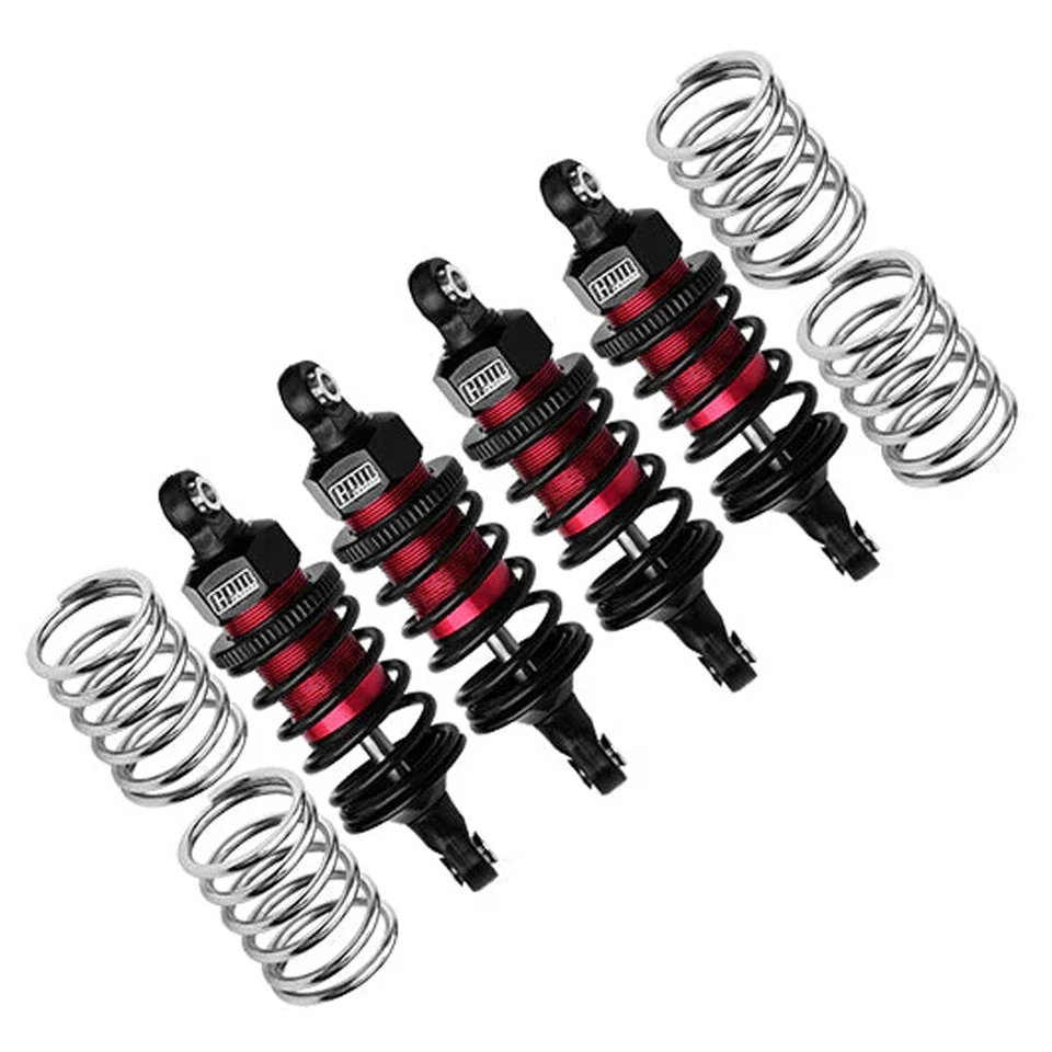 NEW GPM Aluminum 6061 Alloy Front (58mm) +Rear (60mm) Shocks Red for 4-TEC - Image 1 of 1