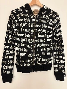Gwen Stefani L.A.M.B. cashmere hoodie jacket "Where Did My Lamb Go?" size MEDIUM - Picture 1 of 11