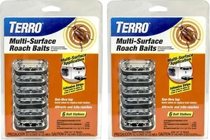 TERRO T500SR Indoor Multi-Surface Roach Killing Bait Cockroach Killer - 12 Bait. - Picture 1 of 9