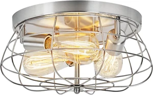 Flush Mount Ceiling Light Brushed Nickel Ceiling Light Fixture 3-Light Modern Fl - Picture 1 of 12