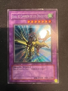 Gaia The Dragon Champion Secret Rare LOB-125 LDD-S125 1st Spanish HP Yugioh - Picture 1 of 3