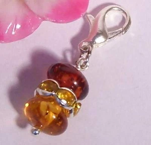 ♥ Charm Anhänger Bernstein & Strass amber silber Armband ♥ AH291 - Bild 1 von 1