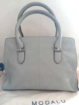 Modalu Grey Handbag Shoulder Bag Grey Leather with Dust Bag Rrp £199 - Image 1 of 4