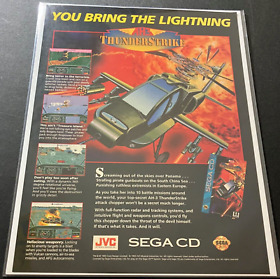 AH-3 ThunderStrike on SEGA CD - Vintage Gaming Print Ad / Poster / Wall Art