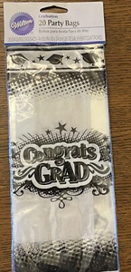Graduation Party Bags Treat Loot Cellophane Bags 20 Congrats Grad - Picture 1 of 2