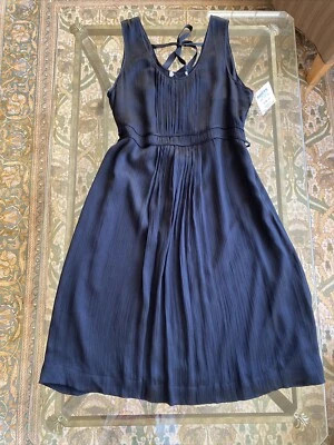 Vestido Marina Rinaldi Max Mara Italia Negro Seda Arrugada LBD MR 17 US 12 NUEVO CON ETIQUETAS Foto 1 de 4