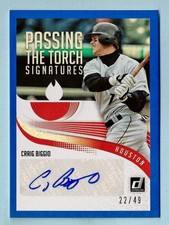CRAIG BIGGIO JOSE ALTTUVE 2018 DONRUSS PASSING THE TORCH AUTOGRAPH AUTO /49