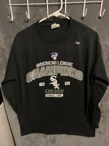 Chicago White Sox Shirt Adult Mens Medium Black Short Sleeve 2005 Championship Cover