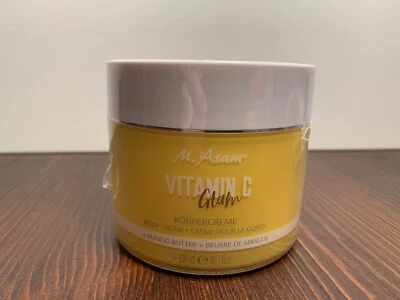 ¡Nuevo y precintado! Crema corporal glamurosa con vitamina C M. Asam ~ mantequilla de mango ~ 10,1 fl. oz. Foto 1 de 3