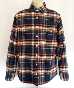 Taylor Stitch The Crater Shirt Twill Flannel Button Up Men's Size 40 Navy Plaid - Picture 1 of 13