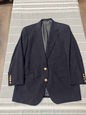Polo Ralph Lauren Navy Blue Gold Button Blazer 40R University Club Sport Coat - Image 1 of 4