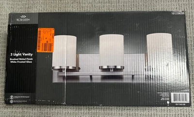 Bel Air Lighting Cornerstone 20 in. 3Light Brushed Nickel Vanity Light New - Image 1 of 2