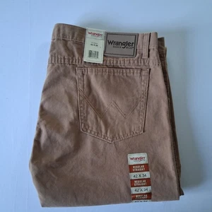 Hombres Wrangler Ropa Resistente Marrón 42X34 Recto Regular Pantalones 31100an - Imagen 1 de 8