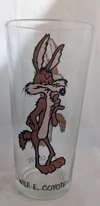 Vintage 1973 Looney Tunes Wile E Coyote Pepsi Drinking Glass Tumbler 6 1/4" Tall - Picture 1 of 7