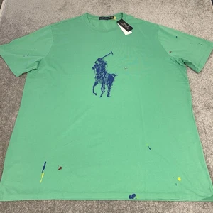Polo Ralph Lauren Big Pony Shirt Mens 3XLT Green Crew Neck Cotton Jersey Tee NEW - Picture 1 of 10