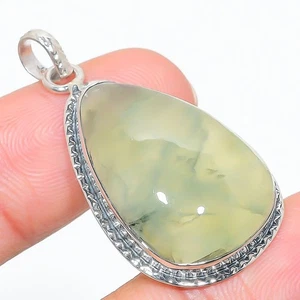 Nuevo Colgante Joyería Plata de Ley Sólida Prehnita Natural Único Día de la Amistad - Imagen 1 de 8