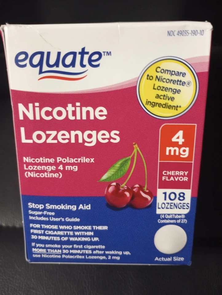 Pastilhas de nicotina 4 mg 108 unidades SABOR CEREJA ajuda para parar de fumar validade 2028 - Imagem 1 de 1
