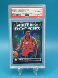 2023-24 Donruss Optic White Hot Rookies Amen Thompson #9 Purple (RC) PSA 10 - Bild 1 von 2