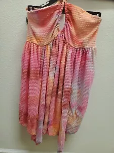 Wild Fable Women's Small Vibrant Pink & Orange Tie Dye Babydoll Fairy Mini Dress - Picture 1 of 4