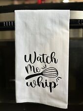 White funny kitchen tea towel, 100% cotton, New without tags