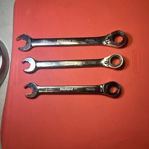 Diehard - Lot Of 3 METRIC Ratcheting Wrenches (16mm,17mm & 19mm) 90T - Picture 1 of 4