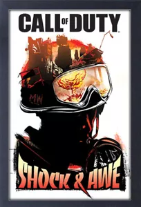 CALL OF DUTY SHOCK 13x19 FRAMED GELCOAT POSTER VIDEO GAMES COD GIFT FUN CLASSIC! - Picture 1 of 2