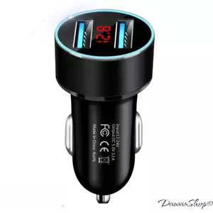 Chargeur allume-cigare USB double port 12V/24V, LED, charge rapide 15.5W - Photo 1 sur 2