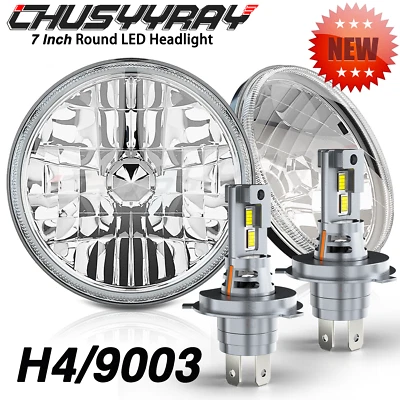 Par de faros LED de 7" alto/bajo DRL para camioneta Chevrolet 1949 1950 1951 1952-1960 Foto 1 de 4