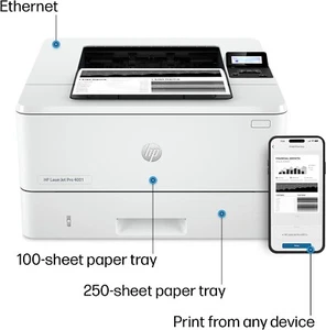 HP LaserJet Pro 4001N Monochrome Laser Printer 2Z599F AIM-ReCertify with Toner - Picture 1 of 1