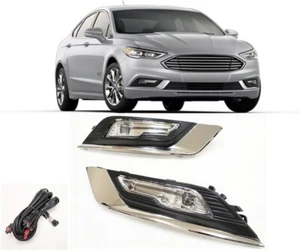 For 2017 2018 Ford Fusion Clear Lens LED Fog Lights Kit w/ Switch Bezels Wires - Picture 1 of 19