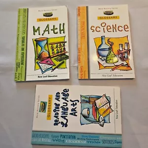 Homeschool Math Science Language Arts Glossery Lot of 3 Essential Words Pictures - Picture 1 of 5
