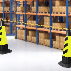 200ft Plastic Barrier Chain Yellow Chain Safety Chain Barrier Fits Crowd Control - Picture 1 of 20