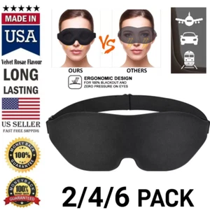 6PCS 3D Travel Eye Mask Sleeping Soft Padded Blackout Cover Rest Blindfold US - Picture 1 of 12