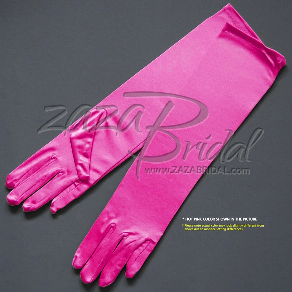 Guantes de vestir brillantes elásticos de satén longitud debajo del codo 8BL - varios colores Foto 1 de 1