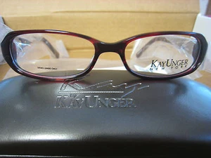 KAY UNGER EYEGLASSES FRAME K137 RED 52-15-130 WITH CASE AUTHENTIC - Picture 1 of 4