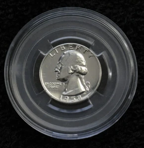 1958 (P) Washington Quarter Gem Proof 90% Silver in Airtight Capsule+ Stand - Picture 1 of 13