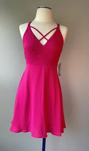 Lush Women's Size S Sleeveless Swing Dress Criss Cross Neckline - Picture 1 of 7