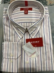 Report Collection Button Down Dress Long Sleeve Shirt Pink Royal XL 17.5 - Picture 1 of 8
