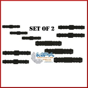 2 X STRAIGHT HOSE JOINER TUBING CONNECTORS - FOR AIR OIL WATER FUEL 3 - 20MM - Picture 1 of 2