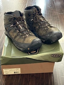 KEEN Mens Targhee Iii Black Olive Golden Brown Hiking Boots Size 14 Mid 1017787 - Picture 1 of 9